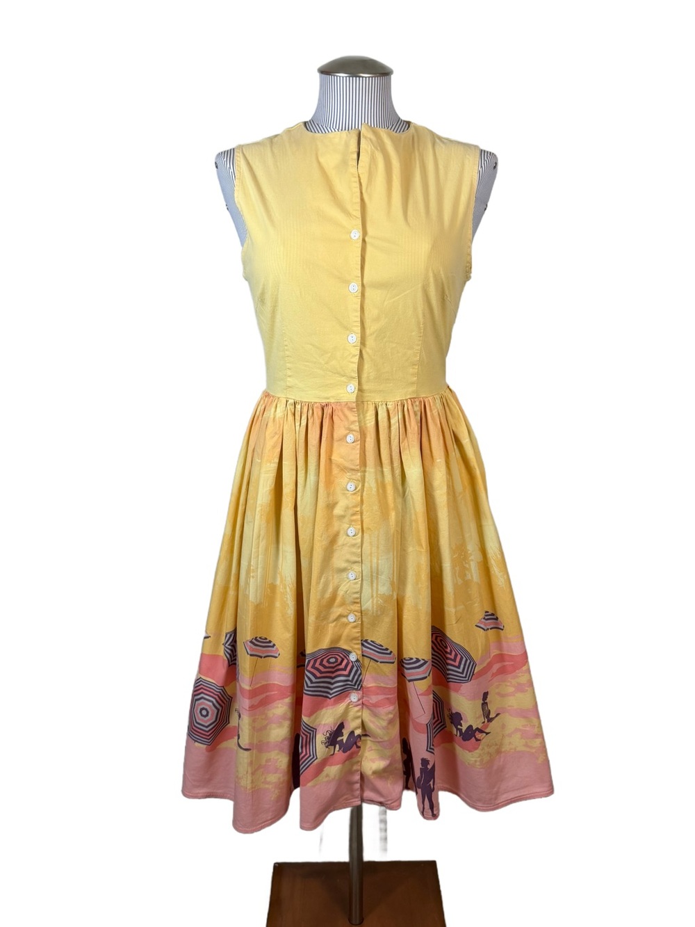 Banned Apparel Dancing Days Parasol 1950s Beach Swing Dress Women's XL EUC
